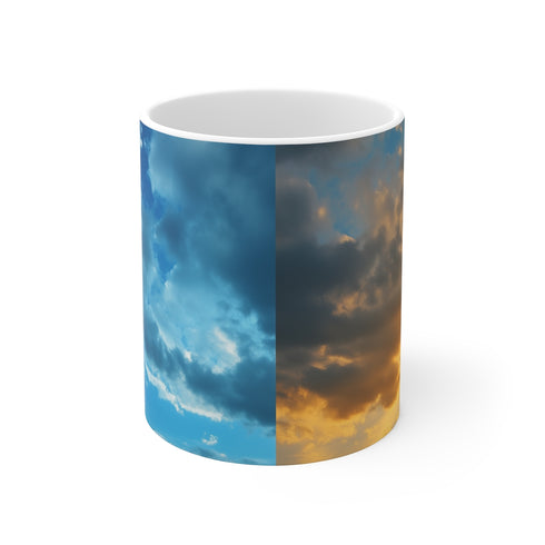 "Sky Day Night Split Mug"
