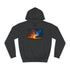 Sky Split Into Day and Night Graphic Unisex College Hoodie - Jet Black Front