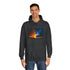 Sky Split Into Day and Night Graphic Unisex College Hoodie - Lifestyle Model View