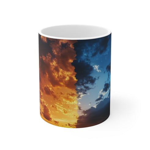 Sky-Themed Day Night Coffee Mug