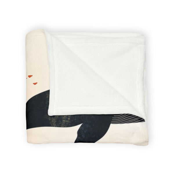 Sky Whales Swimming Through Mountains ā 50Ć60 Plush Throw Blanket ā Draped Over Sofa & Bed Lifestyle View