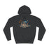 Skybound Chessboard with Star Pieces Graphic Unisex College Hoodie - Jet Black Front