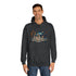 Skybound Chessboard with Star Pieces Graphic Unisex College Hoodie - Lifestyle Model View