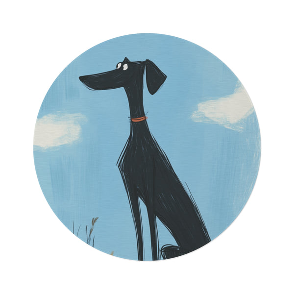 "Skybound Whippet Round Rug"