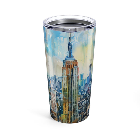 Skyline Splash: Empire Watercolor Bottle