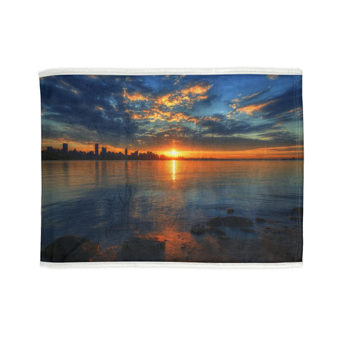 "Skyline Sunset Bed Cover - NYC Dream"