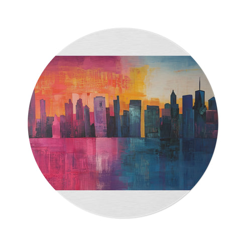 "Skyline Sunset Round Rug"
