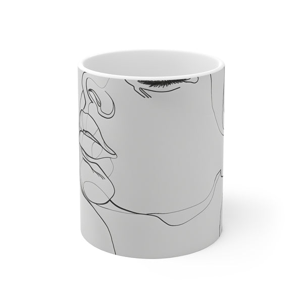 "Sleek Line Art Coffee Mug"