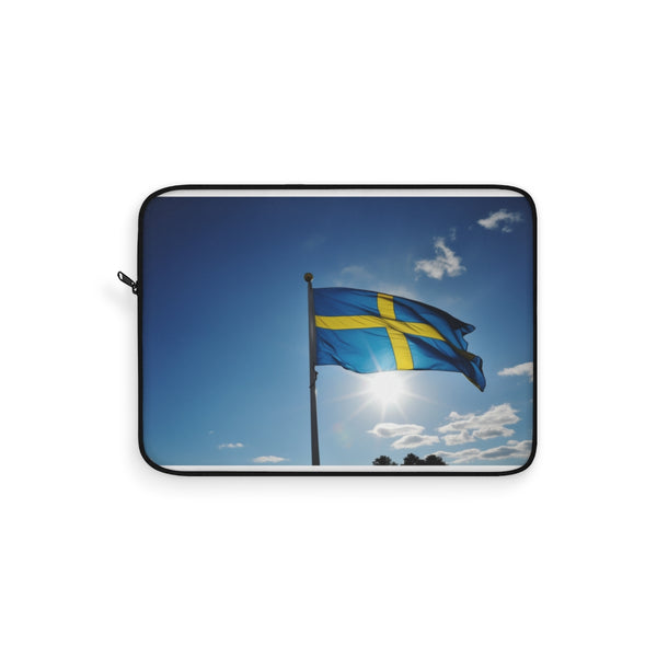 "Sleek Sweden Flag Laptop Sleeve"