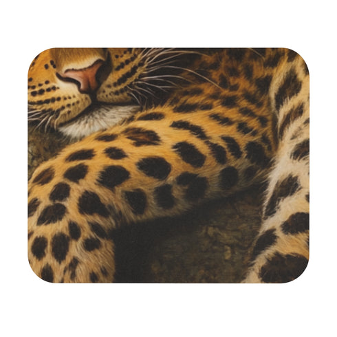 Slumbering Baby Leopard Mouse Pad
