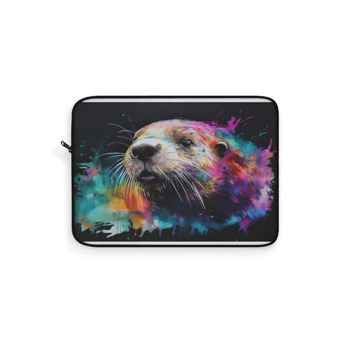 "Smiling Otter Watercolor Laptop Sleeve"