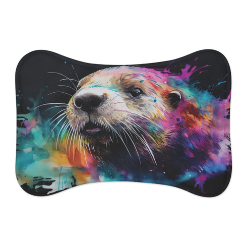 "Smiling Otter Watercolor Pet Mat"