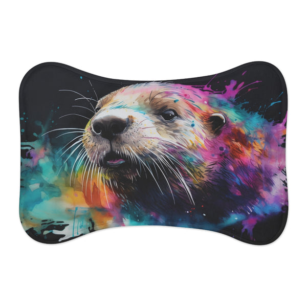 "Smiling Otter Watercolor Pet Mat"