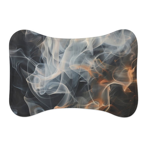 "Smoke Art Pet Mat: Abstract Elegance for Your Furry Friend"