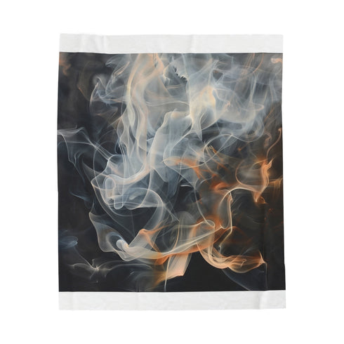 "Smoke Art Plush Blanket: Cozy Up with Abstract Elegance"