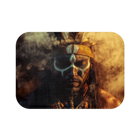 Smoke Tribal Warrior Bath Mat