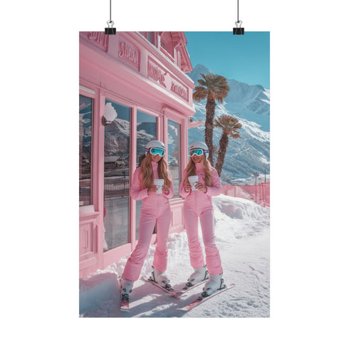 "Snow Sisters in Stylish Slopes"