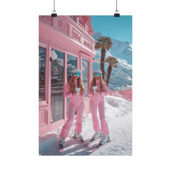 "Snow Sisters in Stylish Slopes"