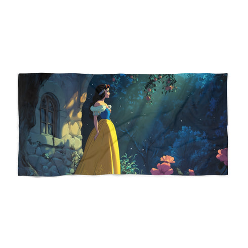 "Snow White Cartoon Beach Towel: Pure Magic"