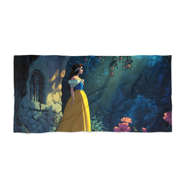 "Snow White Cartoon Beach Towel: Pure Magic"