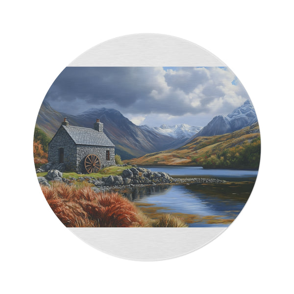 "Snowdonia Round Rug Painting"