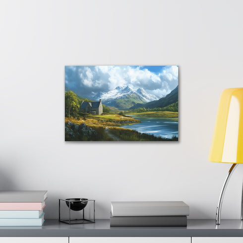 Snowdonia Splendor: canvas art print, majestic nature landscape Wales peak.