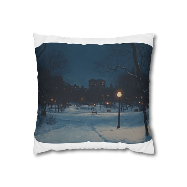 "Snowy Central Park Night Pillowcase"