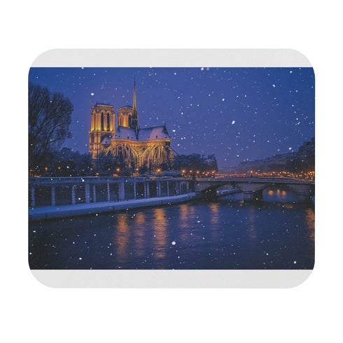 Snowy Night in Paris Mouse Pad