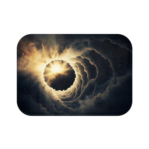 Solar Eclipse Fractal Shadows Bathmat.