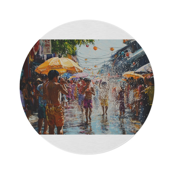"Songkran Splash Round Rug"
