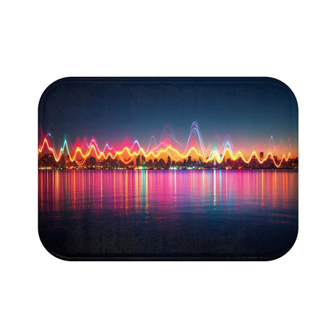 Soundwave Neon Skyline Bath Mat