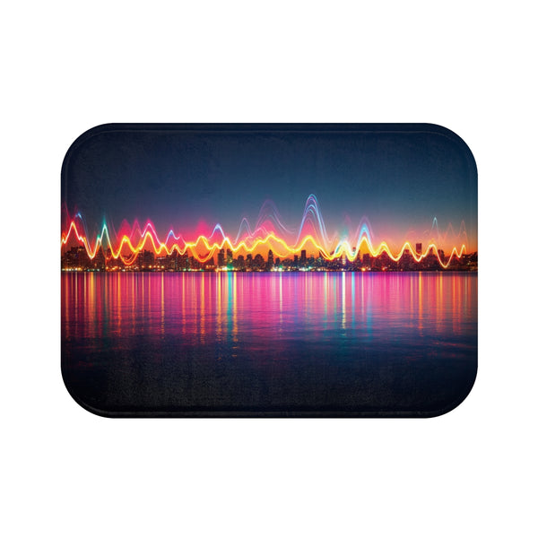 Soundwave Neon Skyline Bath Mat