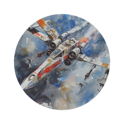 "Space Battle Round Rug"