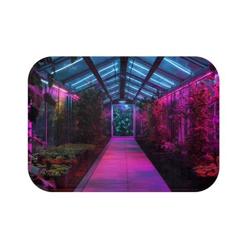 "Space Garden Glowing Greenhouse Bath Mat"