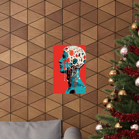 Astronaut Ultraseven poster with minimalist space artwork, 12" x 18" size.