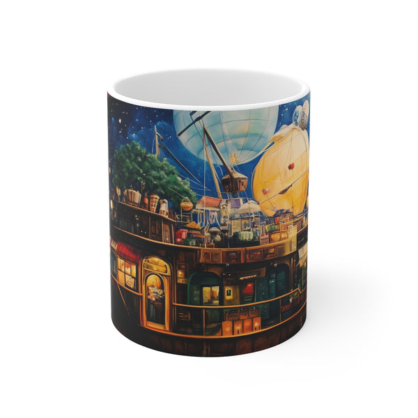 "Space-Themed Floating Market Coffee Mug"