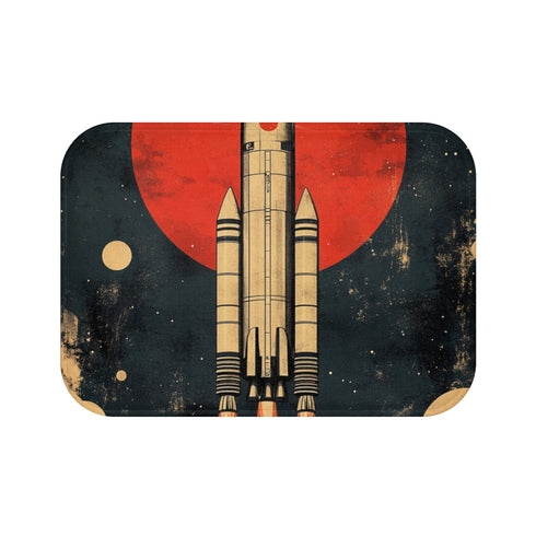 "Space Travel Propaganda Bath Mat"