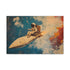 Spaceman Riding Comet — 24×16 Canvas Wall Art — Front Gallery-Wrapped Canvas View