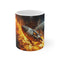 Spaceship Coffee Mug Burning Planet