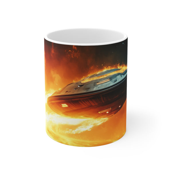 Spaceship Coffee Mug Leaving Planet