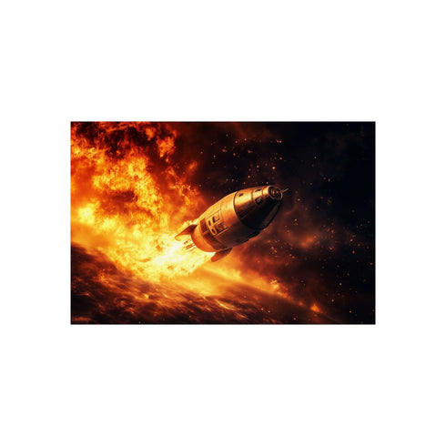 Spaceship Escapes Burning Planet Adventure