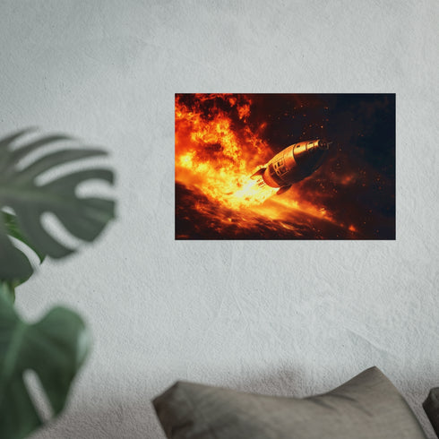 Spaceship Escapes Burning Planet Adventure