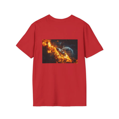 Spaceship Escapes Burning Planet Tee