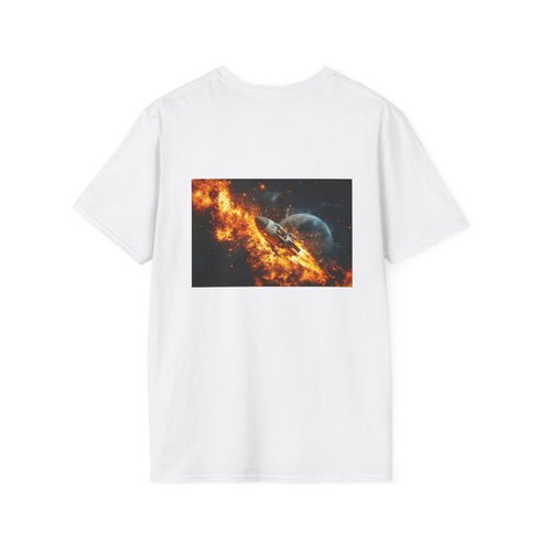 Spaceship Escapes Burning Planet Tee