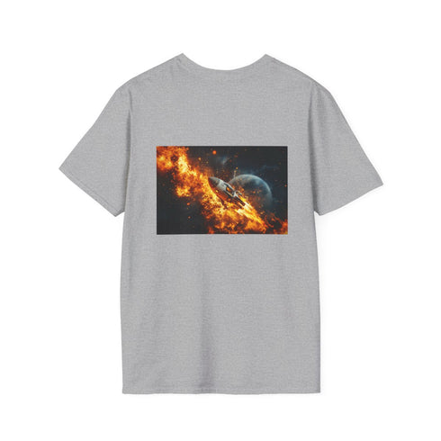 Spaceship Escapes Burning Planet Tee