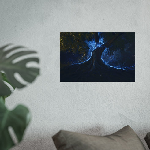 Spacetime Rifts Above Glowing Roots