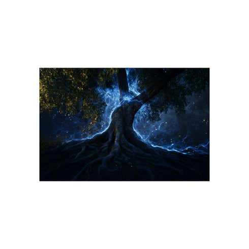 Spacetime Rifts Above Glowing Roots