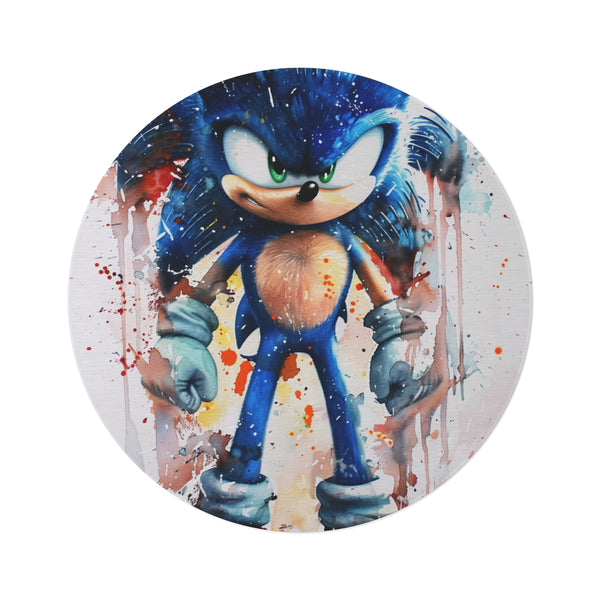 "Speedy Sonic Round Rug Revs Up Any Room!"
