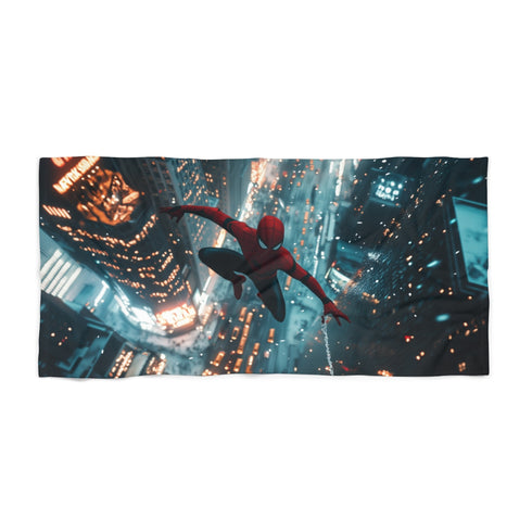 "Spiderman Swinging Beach Towel: NYC Adventure"