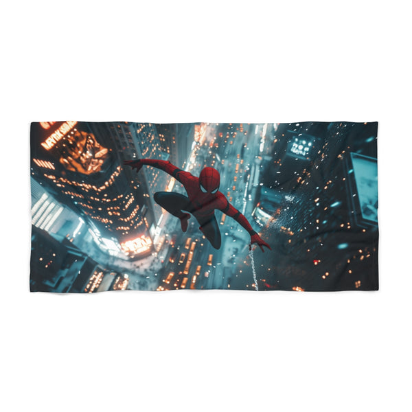 "Spiderman Swinging Beach Towel: NYC Adventure"